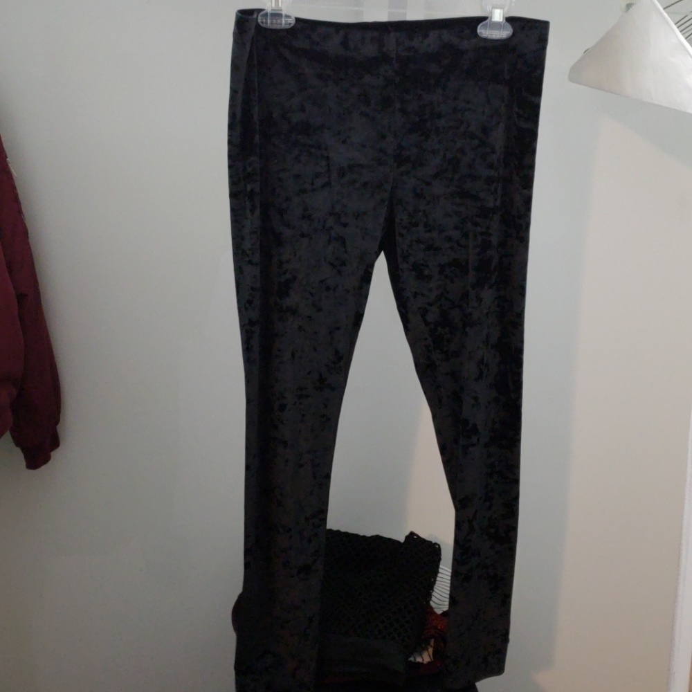 Black velvet leggings